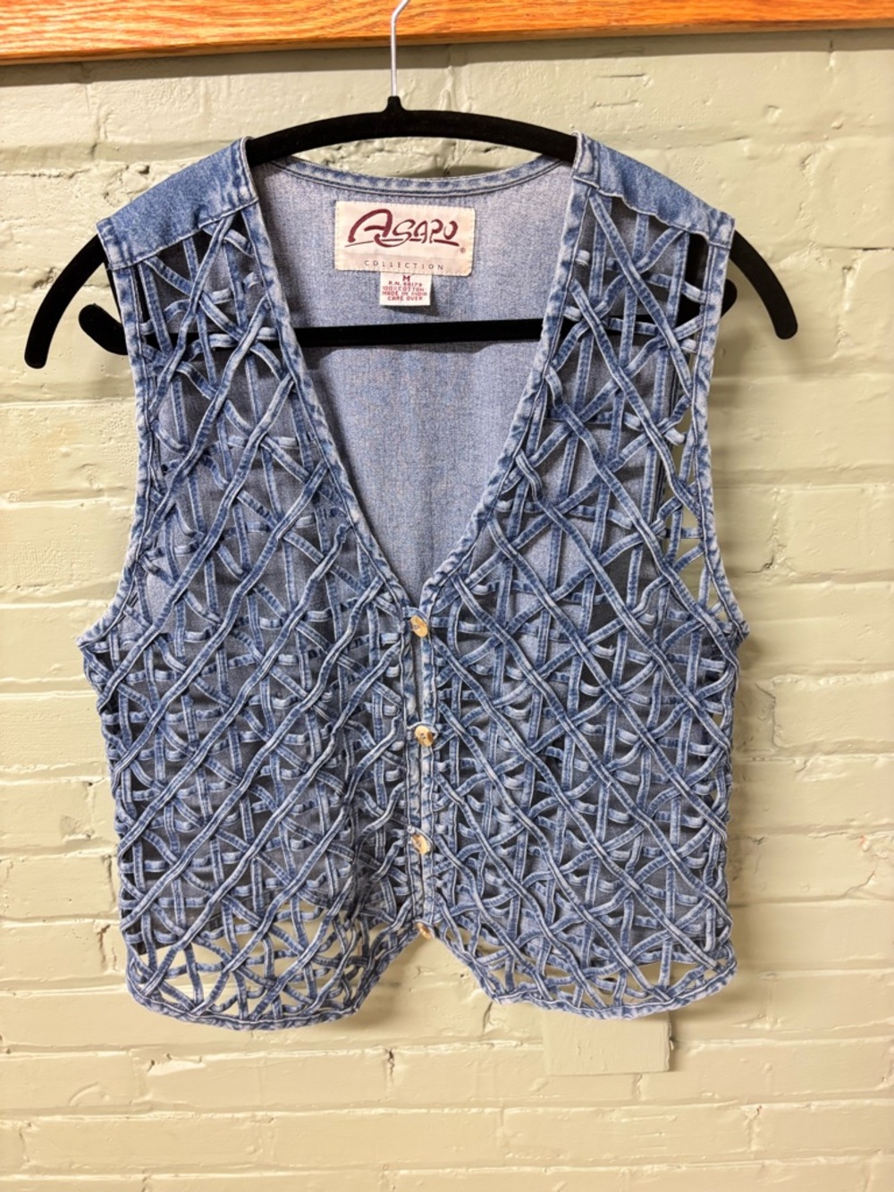 Vintage Denim Lattice vest.